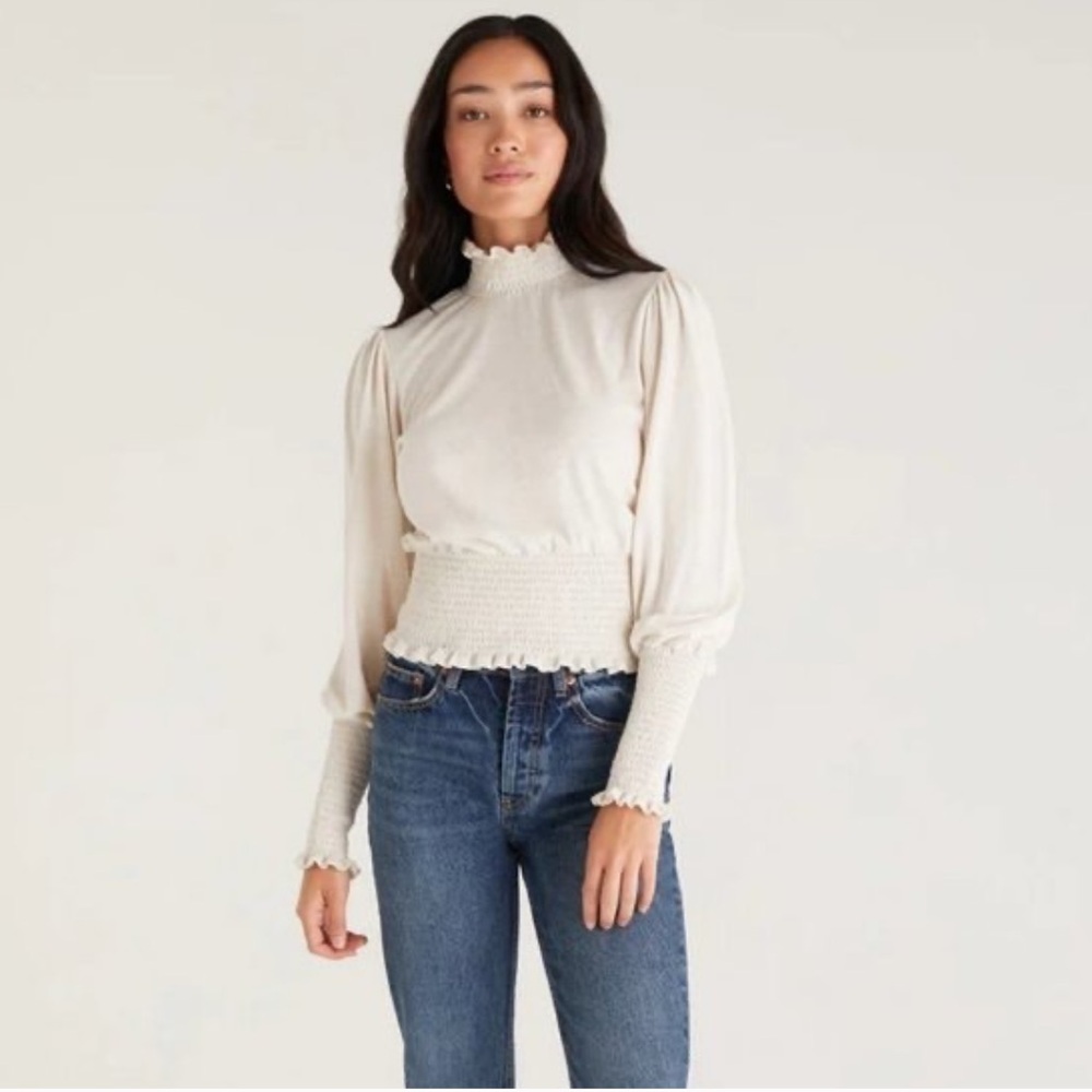 NWT Z Supply Elegant Cream High-Neck Top